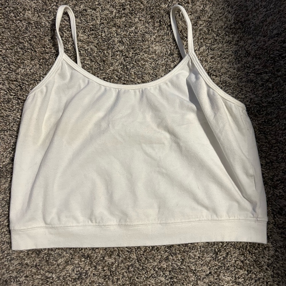Basic white crop tank